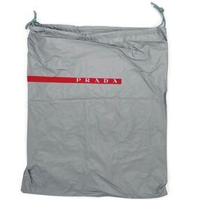 Prada Gray Silver Vinyl Drawsting Dust Bag 12.5"x15.5"